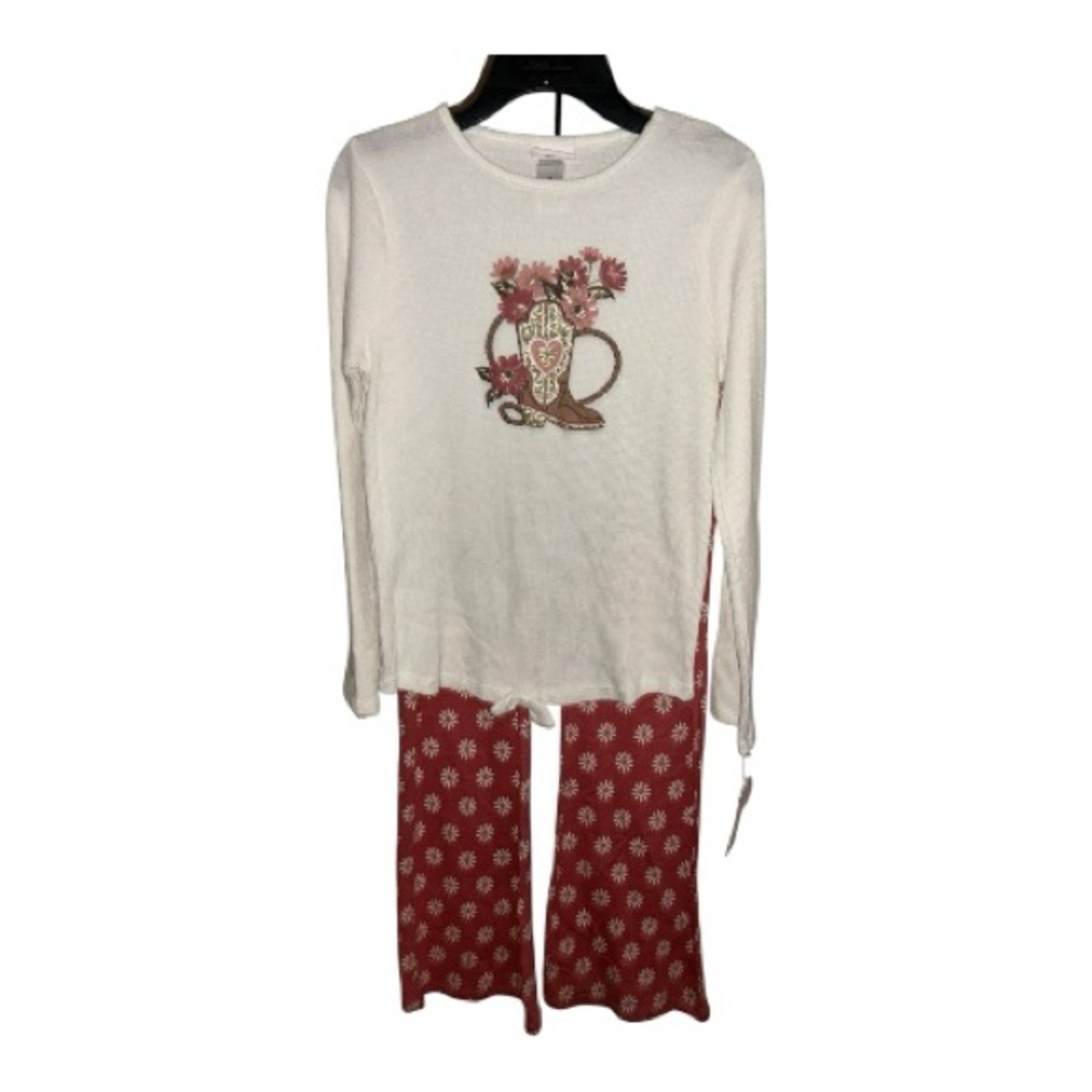 Little Lass White and Red Kids outfit Set
